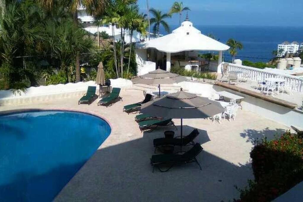 Villa Palmitas Acogedor Departamento Nivel Piscina Gigante Jardines Acapulco Bagian luar foto