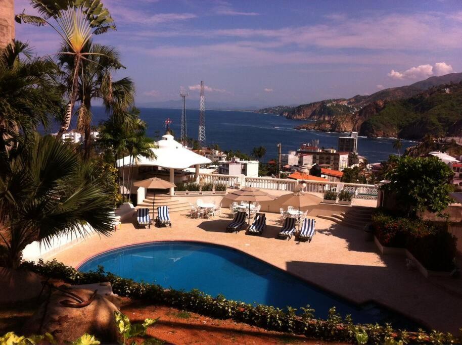 Villa Palmitas Acogedor Departamento Nivel Piscina Gigante Jardines Acapulco Bagian luar foto