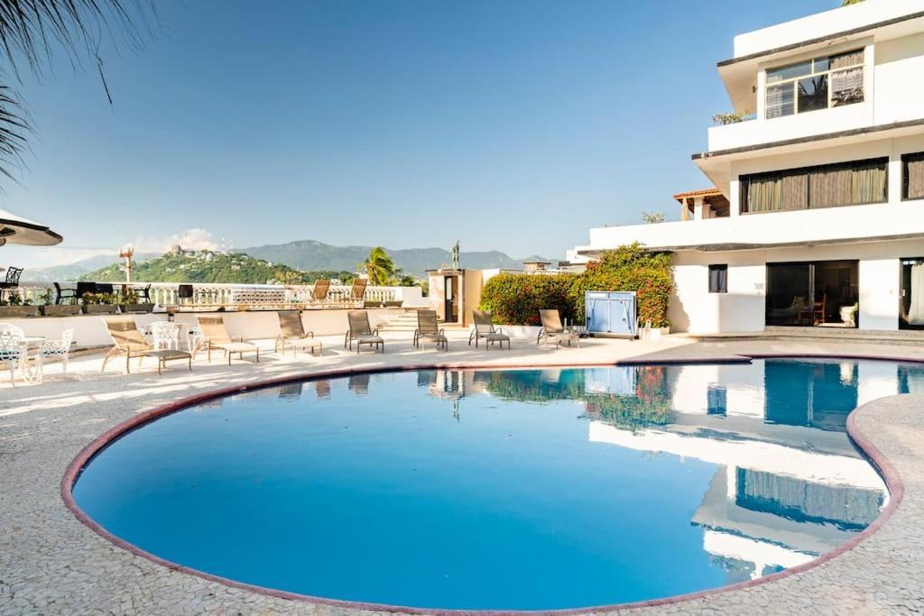 Villa Palmitas Acogedor Departamento Nivel Piscina Gigante Jardines Acapulco Bagian luar foto